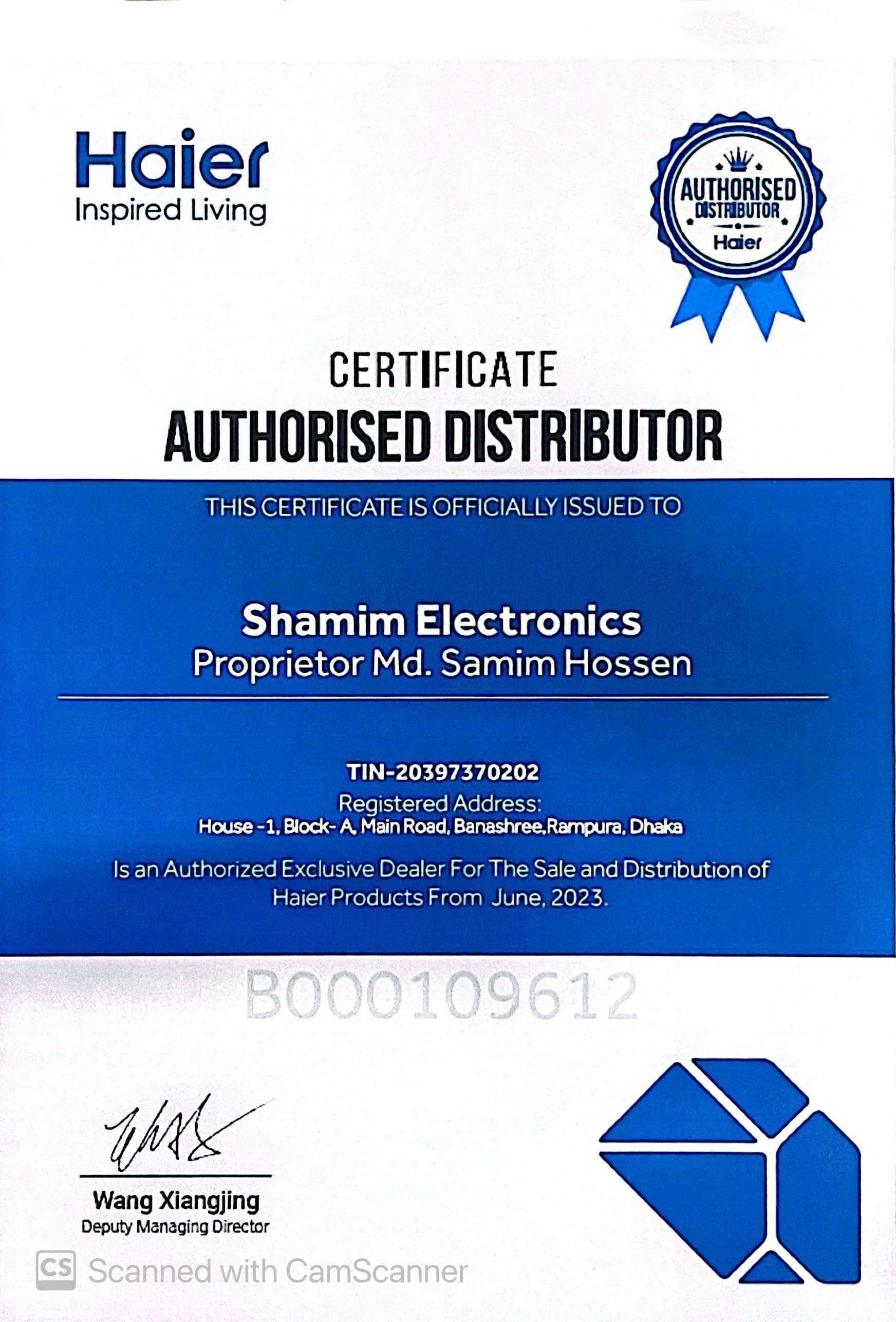 Certified Electronics Brand - Shamim Electronics