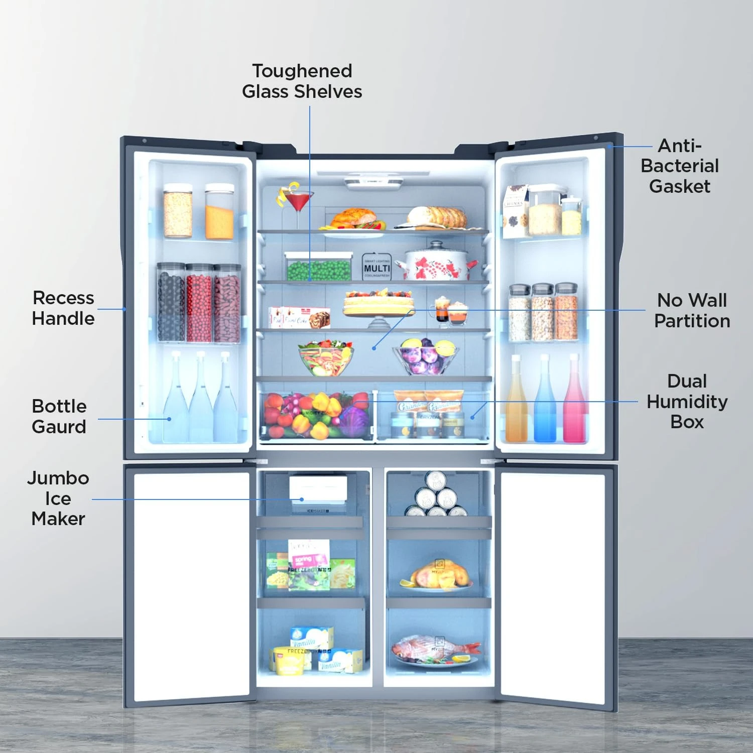 Haier French 4-Door No Frost Refrigerator 712L HRB-738BG price in Bangladesh 