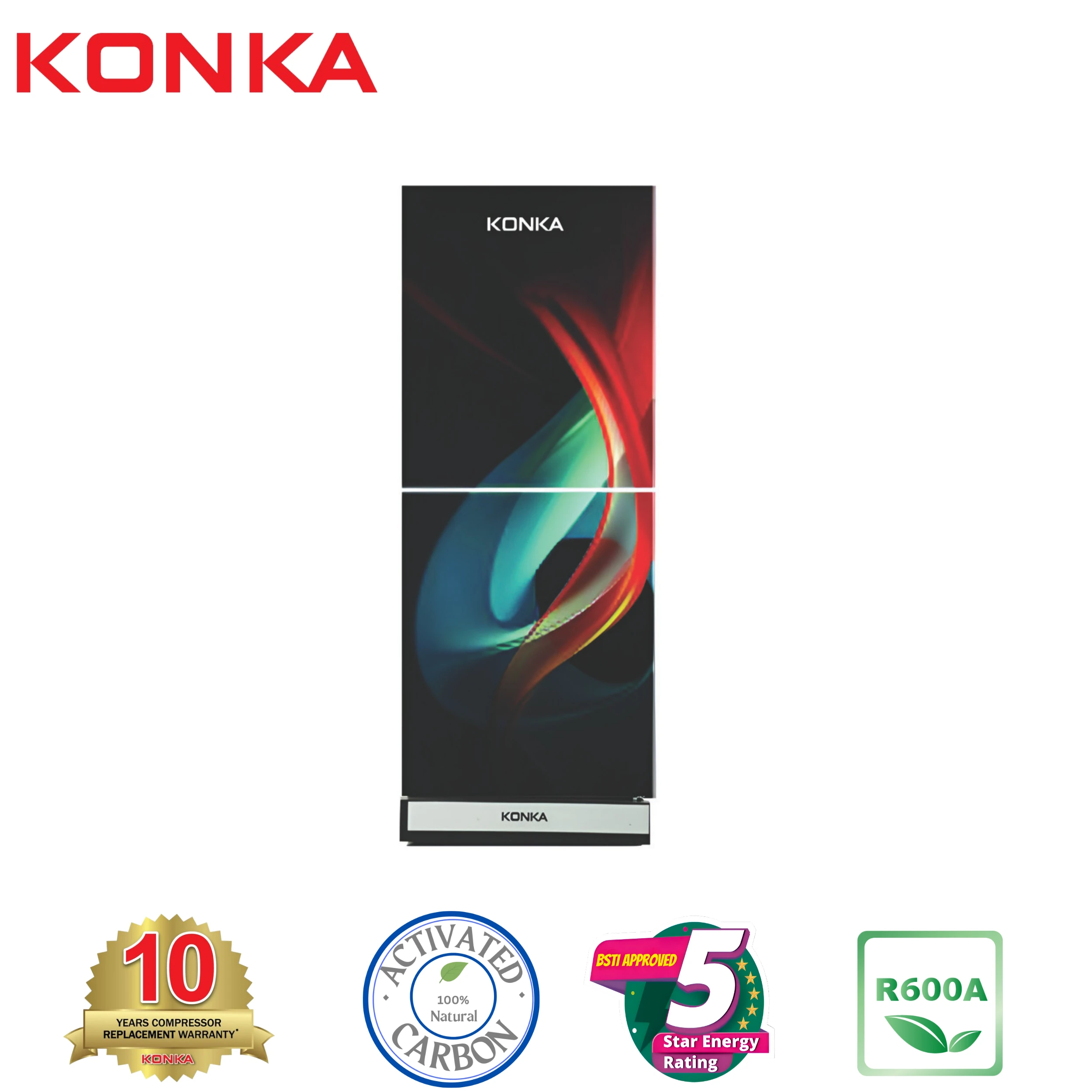 KONKA Refrigerator KRT-282GB Dark with Shade Upper Freezer 282 LTR price in Bangladesh 