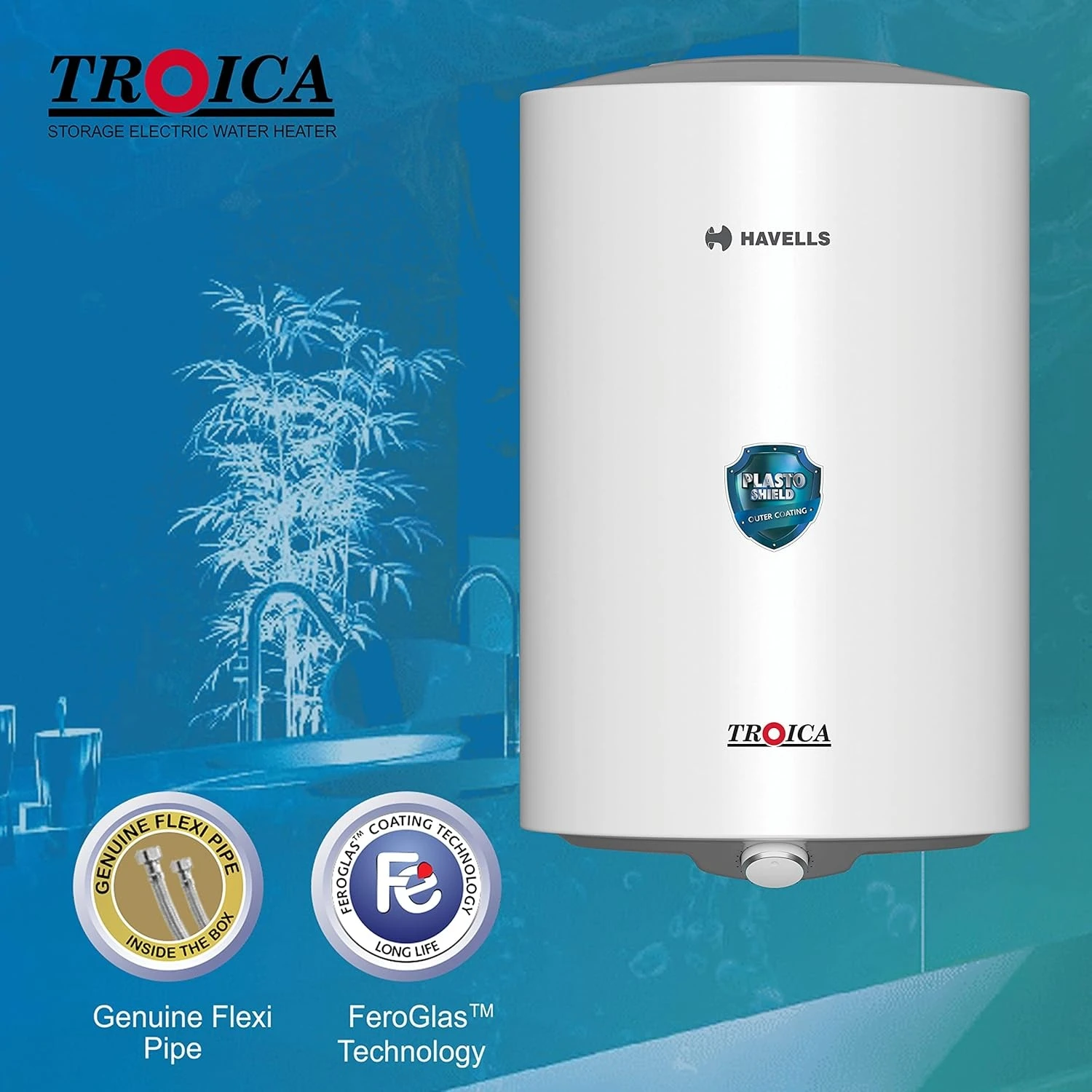 Havells TROICA 4S 10Ltr White Grey Water Heater/Geyser price in Bangladesh 