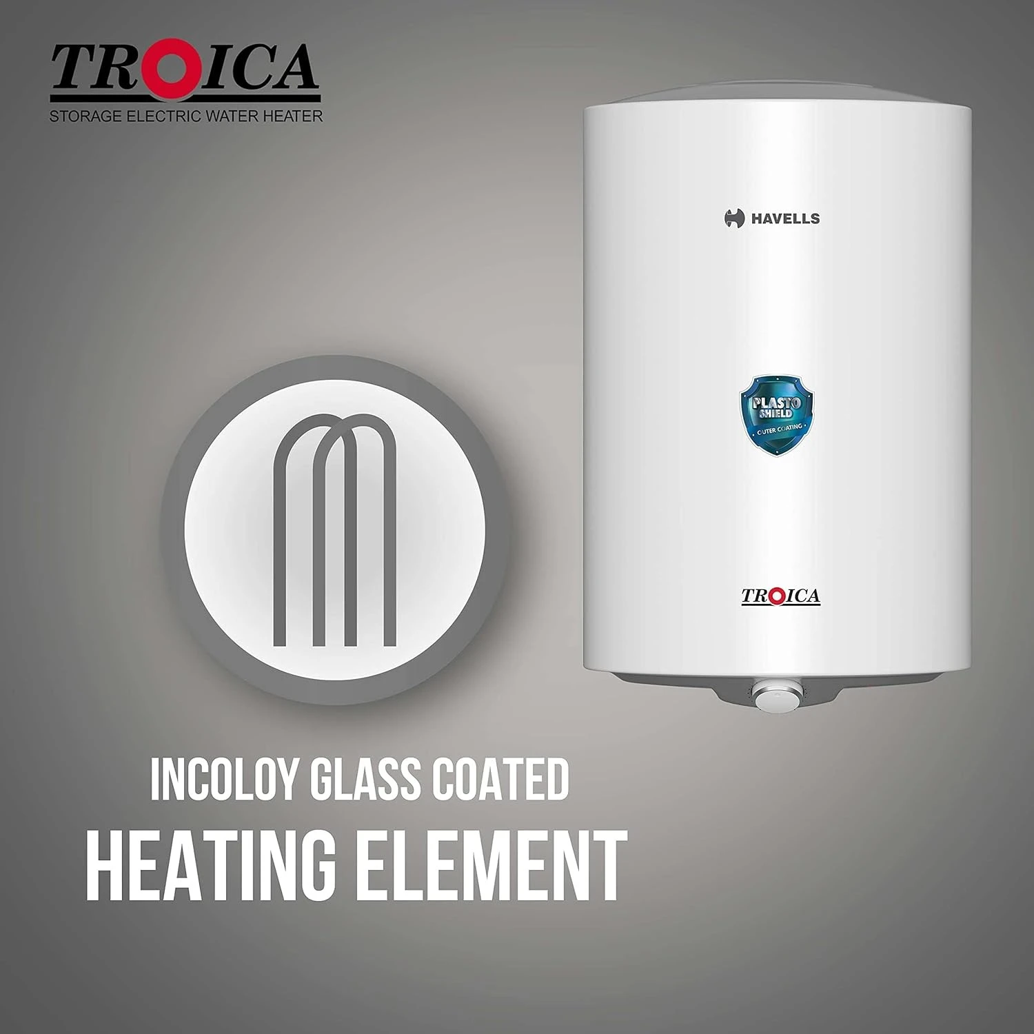 Havells TROICA 4S 10Ltr White Grey Water Heater/Geyser price in Bangladesh 