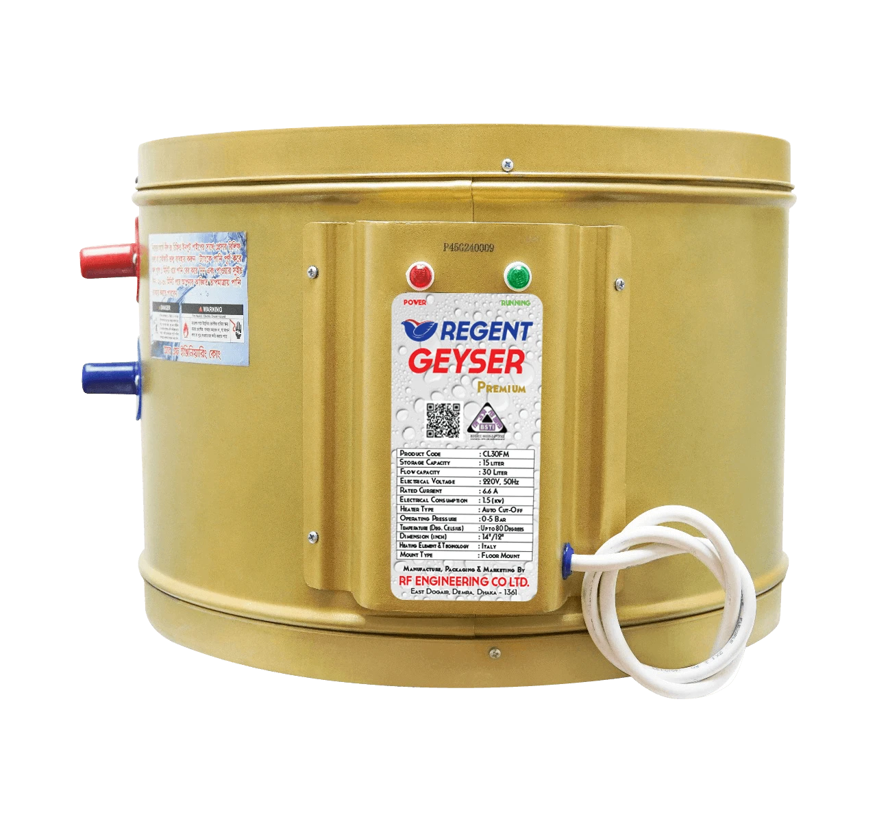 Regent Premium 30 Liter Geyser (Golden) 