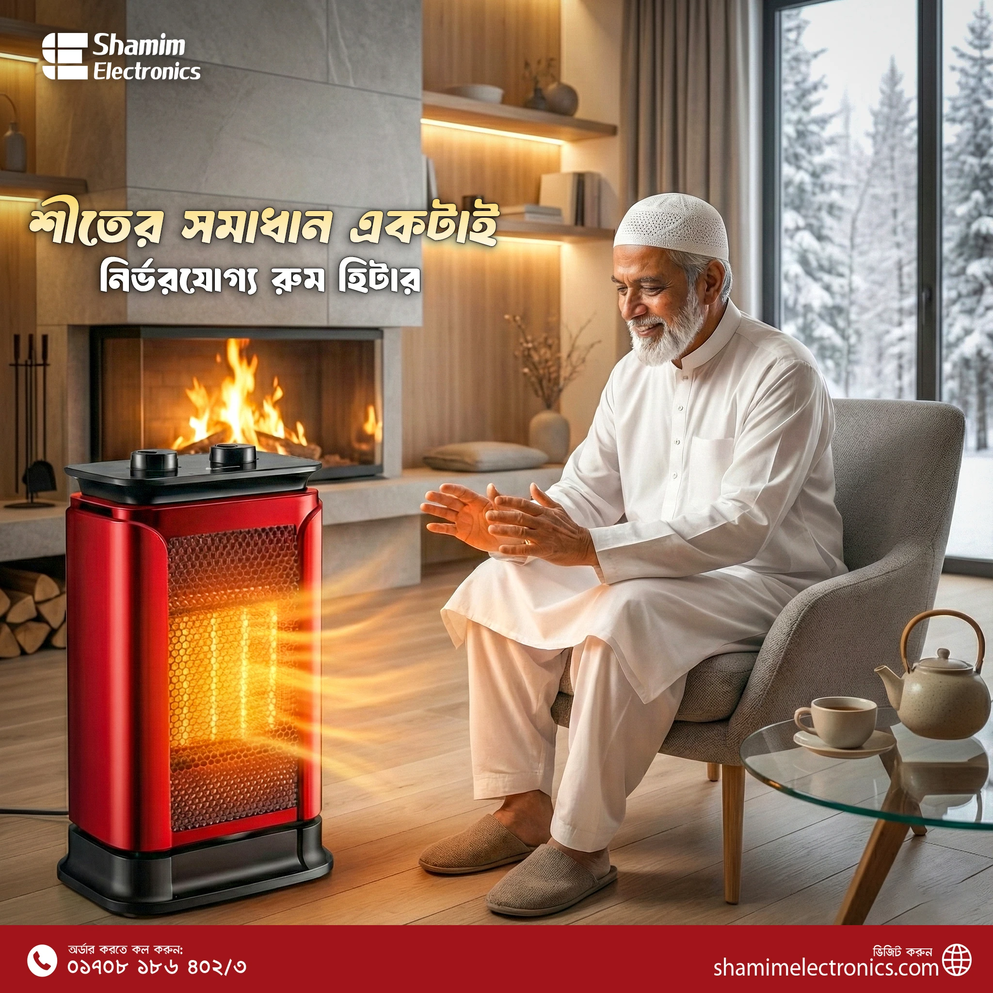 Nova Electric Room Heater – Red 1500Watts 