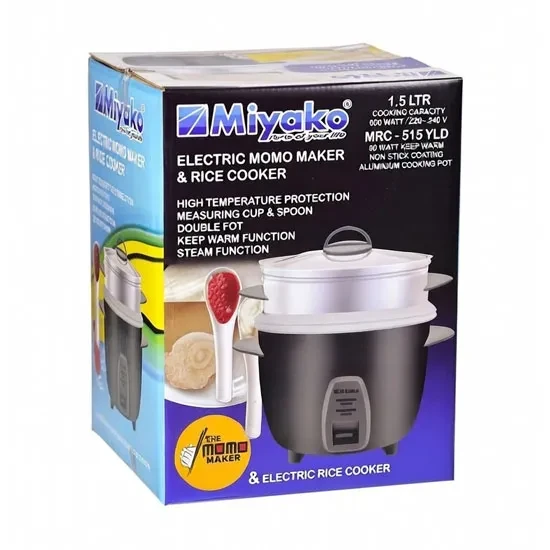 Miyako 3 in 1 Double Pot Rice Cooker 1.5 LTR MRC-515YLD 