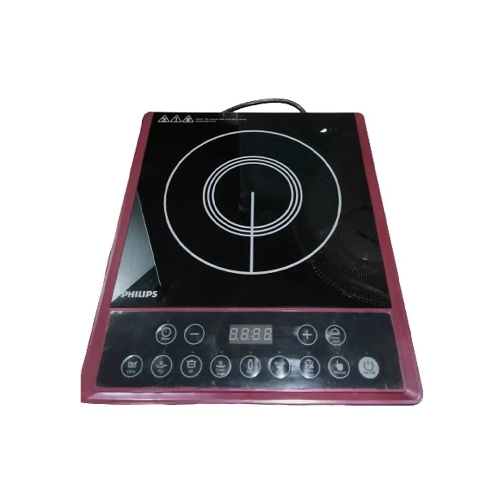 PHILIPS HD4994 2000W Induction Cooktop Push Button (Maroon) 