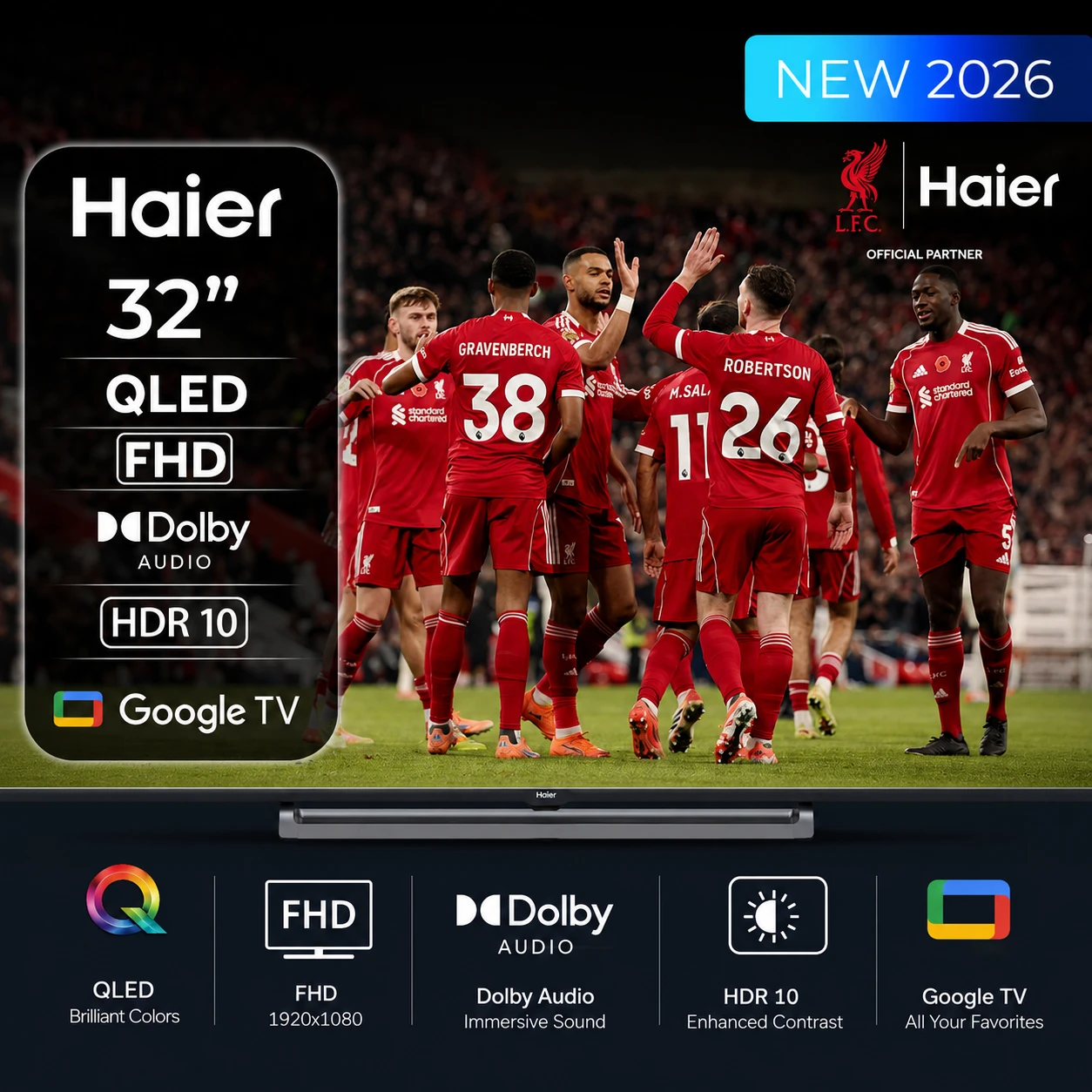 Haier H32S80GFX 32 Inch QLED FHD Google TV 