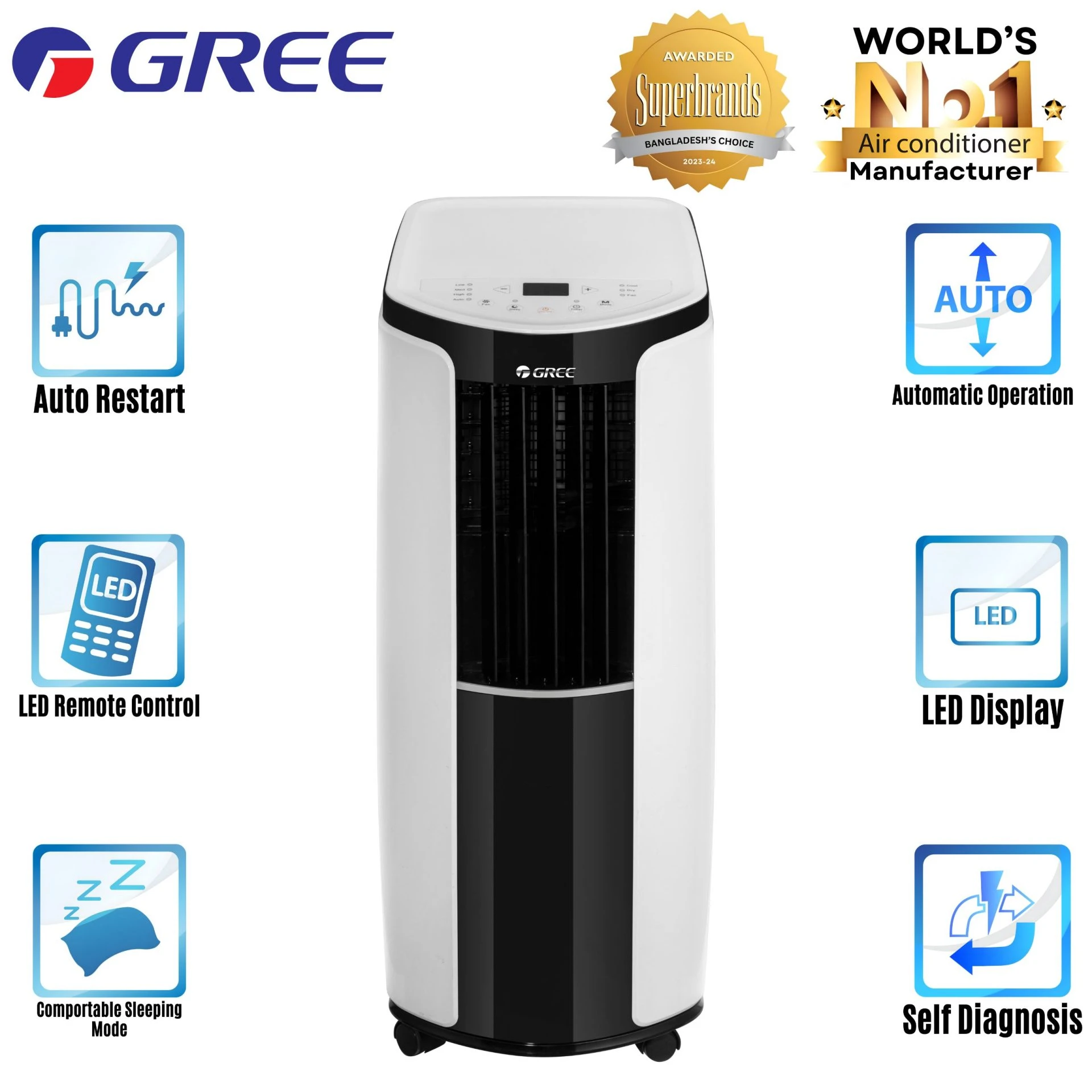 GREE Portable Air Conditioner-1.0 Ton GP12NLF410 