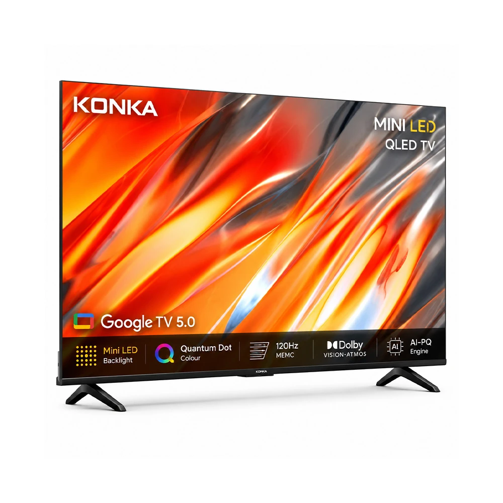 KONKA Smart Android Mini QLED TV (55″ Voice Control Google TV) 