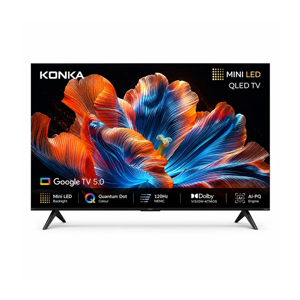 KONKA Smart Android Mini QLED TV (55″ Voice Control Google TV) 