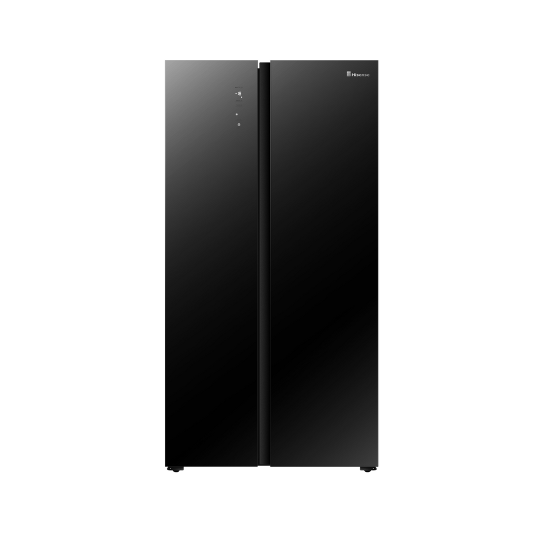 Hisense 519 Ltr Side by Side Refrigerator- RS67W4NV Black (Glass Door)