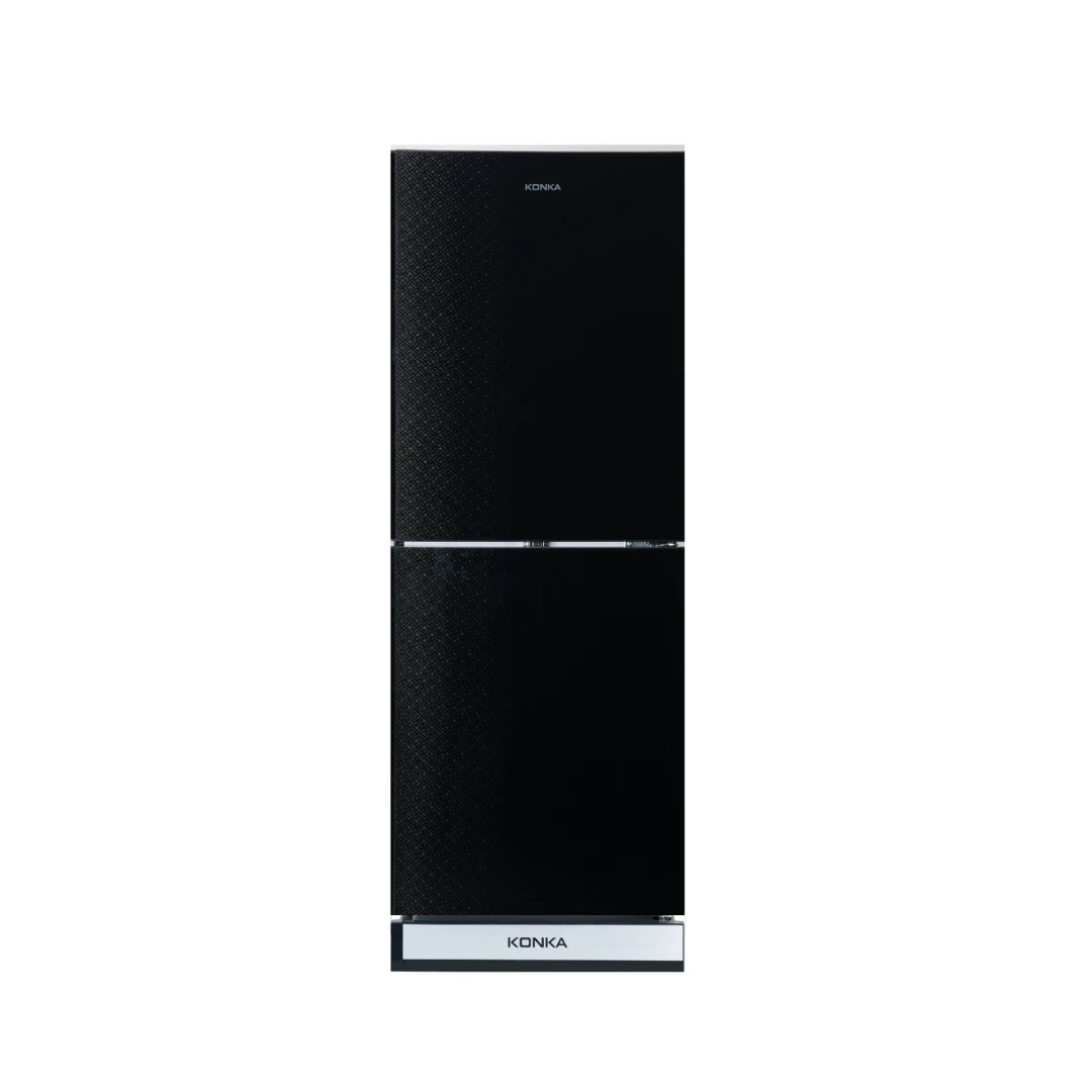 KONKA Refrigerator-KRT-240GB-2-Door, Upper Freezer (240 Ltr) Black Texture