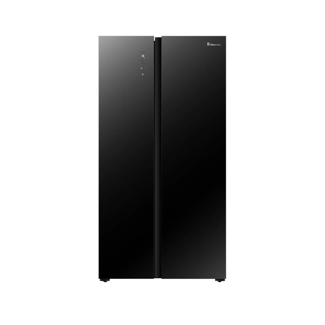 Hisense 519 L Side by Side Refrigerator- RS67W4NV-Black (Glass Door)