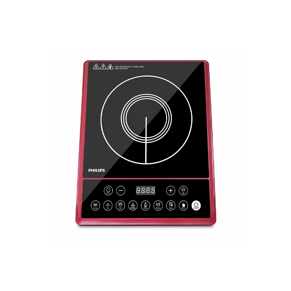 PHILIPS HD4994 2000W Induction Cooktop Push Button (Maroon)